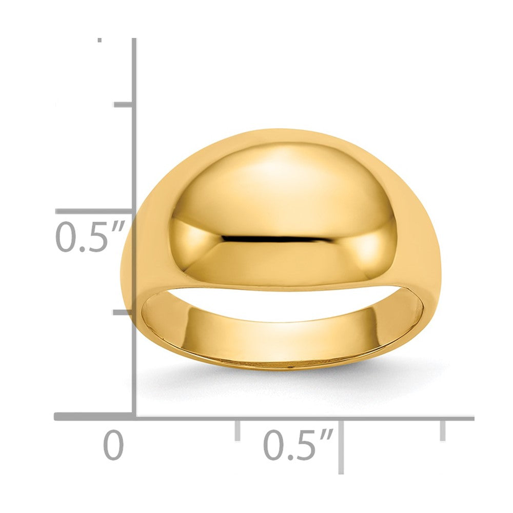 10K 10mm Domed-top Tapered Cigar Band Ring