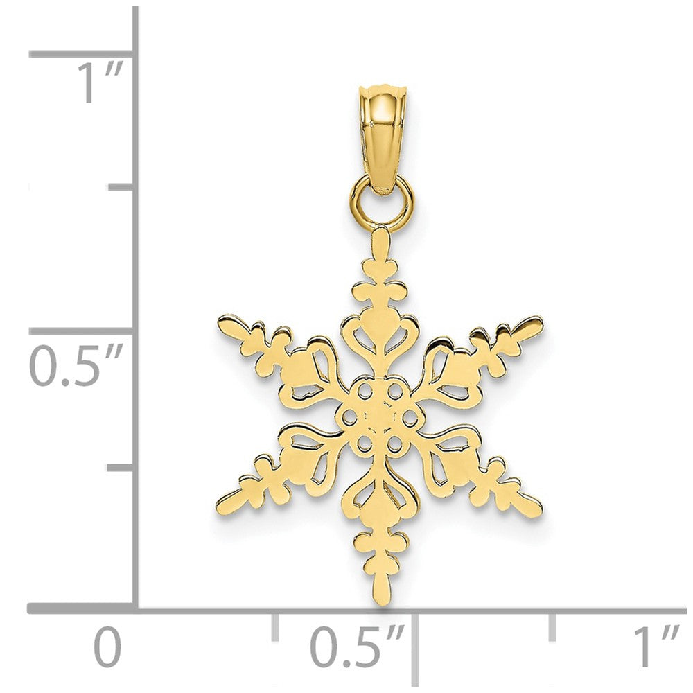 10k Polished Snowflake Charm