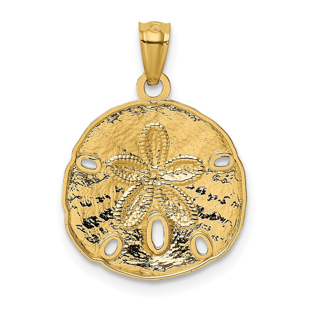 10k Polished Sand Dollar Pendant