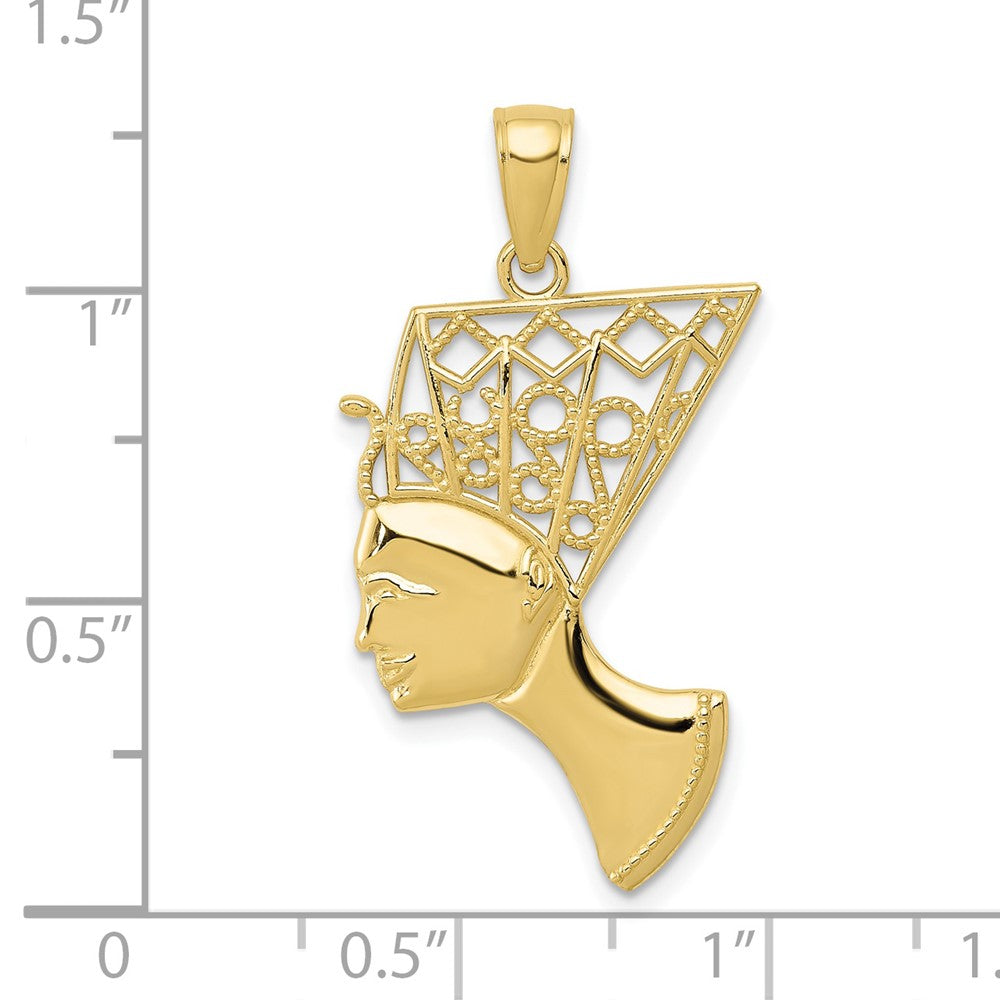 10k Nefertiti with Filigree Crown Pendant