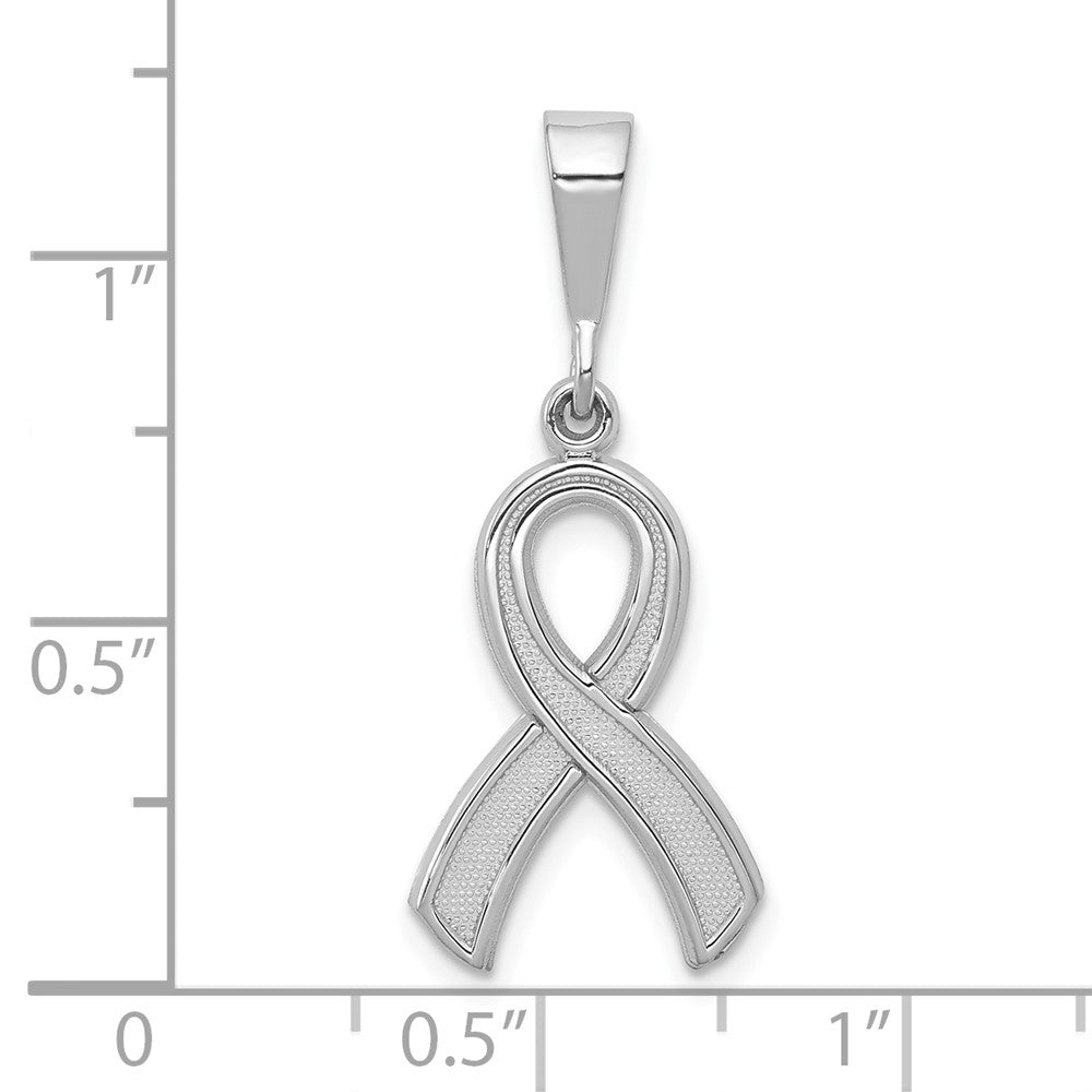 10k White Gold Awareness Ribbon Pendant