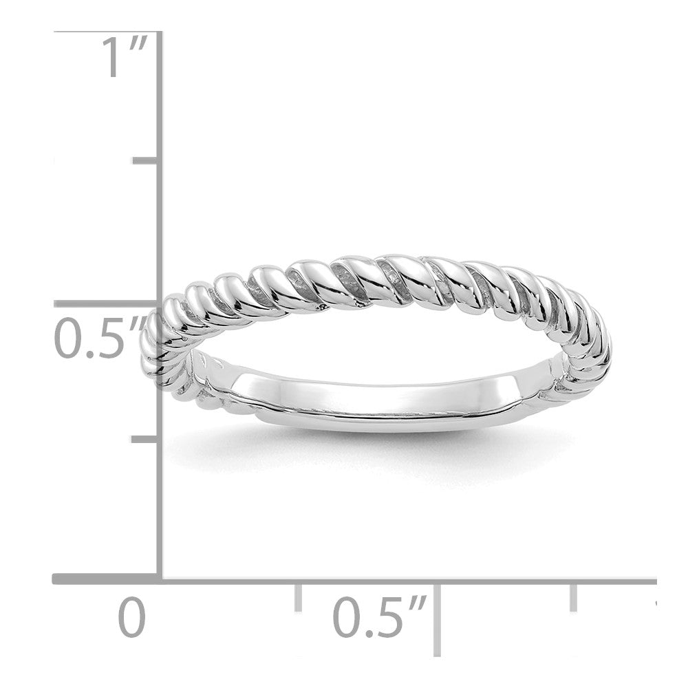 10K White Gold Polished Twisted Band