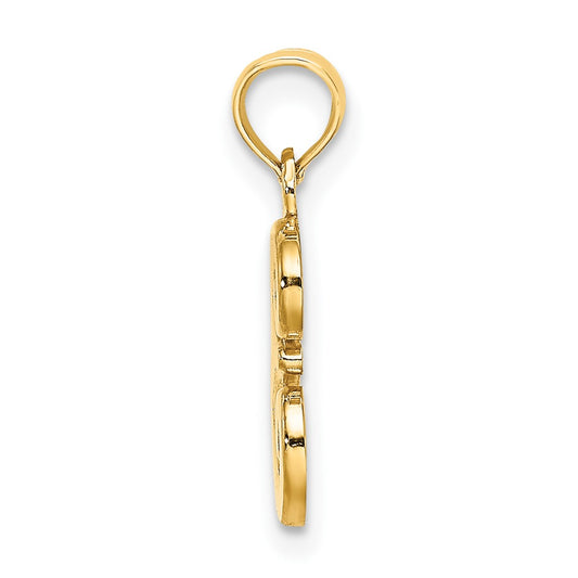 10K Polished Medium Script Initial E Charm