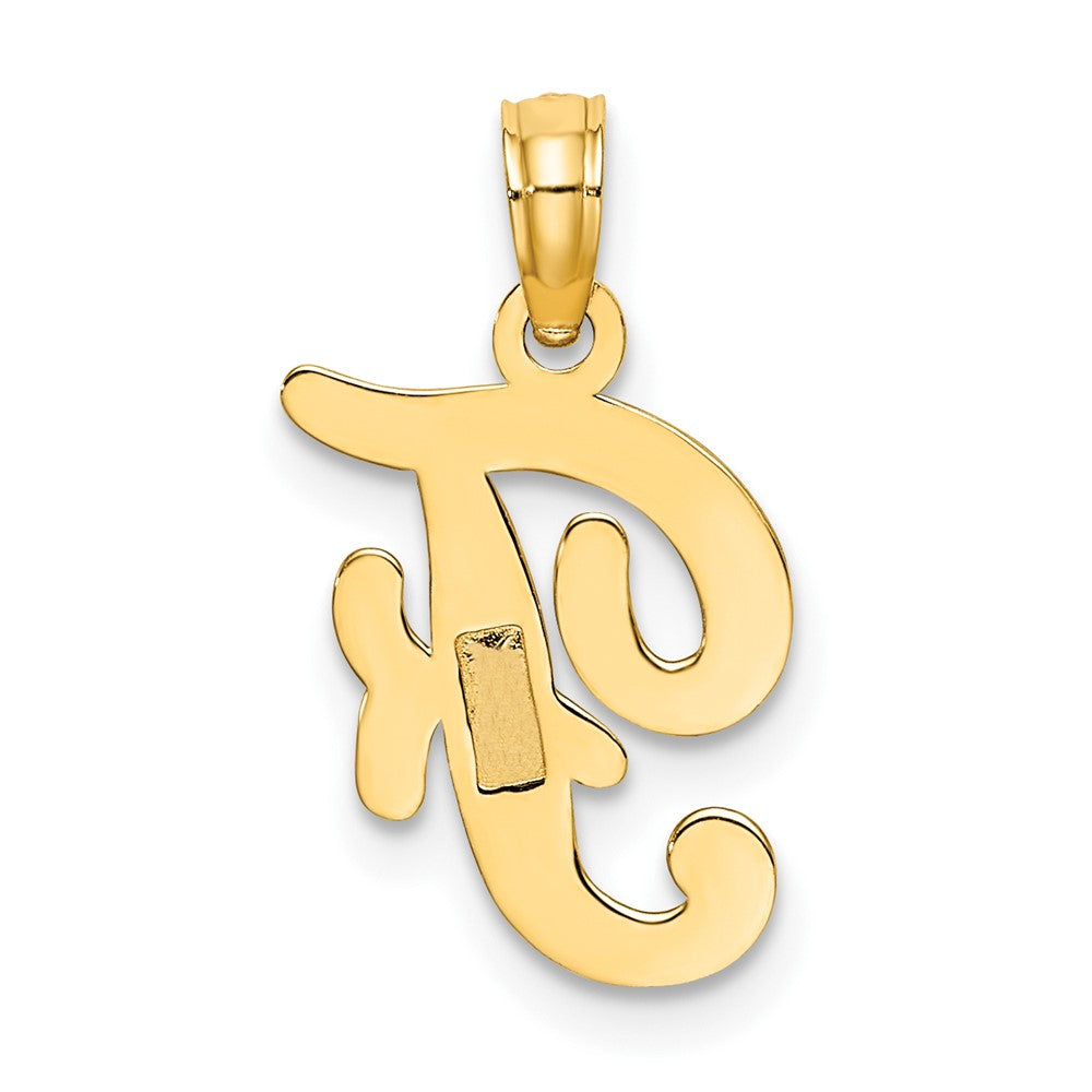 10K Polished Medium Script Initial F Charm