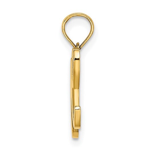 10K Polished Medium Script Initial H Charm