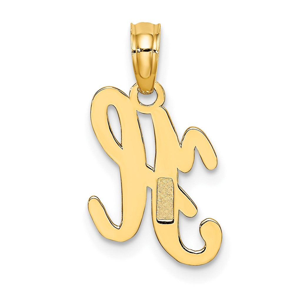 10K Polished Medium Script Initial H Charm