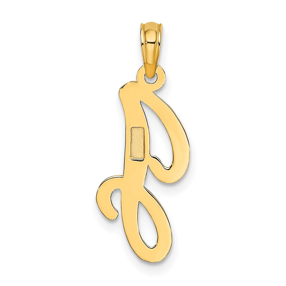 10K Polished Medium Script Initial J Charm