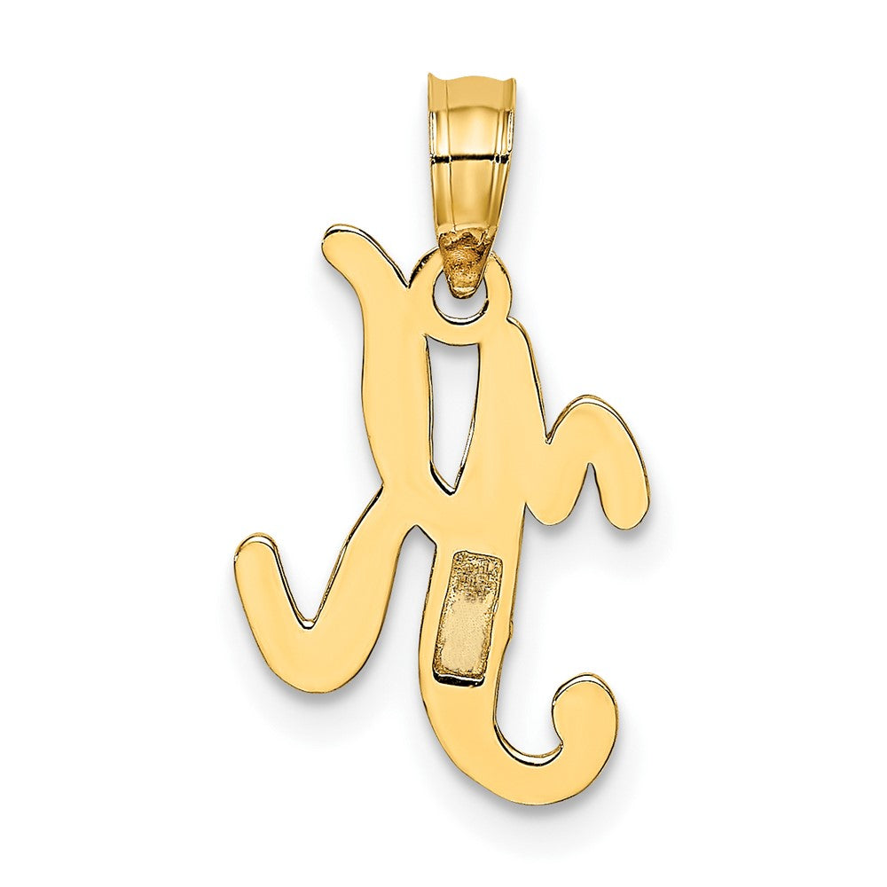 10K Polished Medium Script Initial K Charm