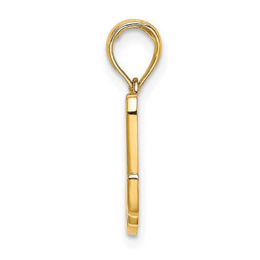 10K Polished Medium Script Initial M Charm