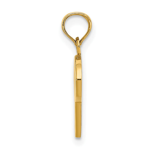 10K Polished Medium Script Initial P Charm
