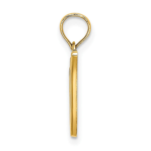 10K Polished Medium Script Initial V Charm