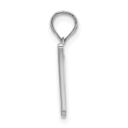 10K White Gold Polished Medium Script Initial W Charm