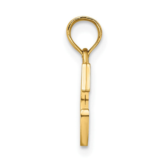 10K Polished Block Initial C Charm