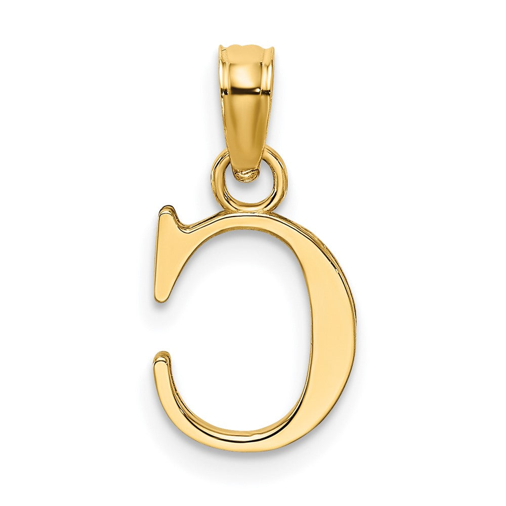 10K Polished Block Initial C Charm