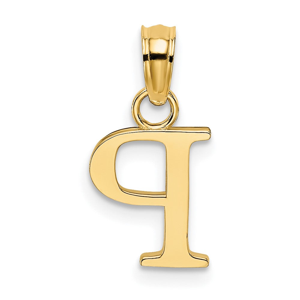 10K Polished Block Initial P Charm