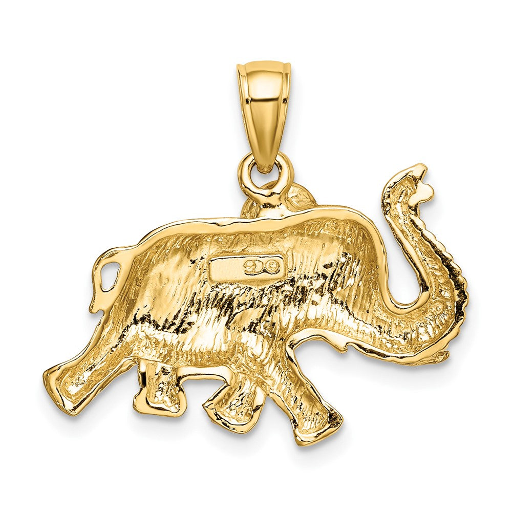 10K 2-D Elephant Running with Raised Trunk Charm