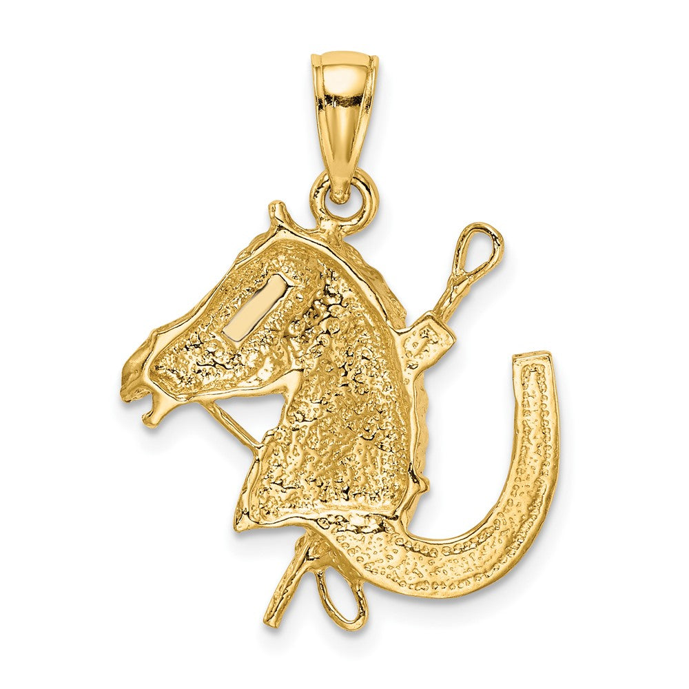 10K Horse Head / Horseshoe / Crop Charm