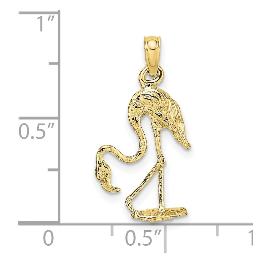 10K 3-D Textured Flamingo Charm