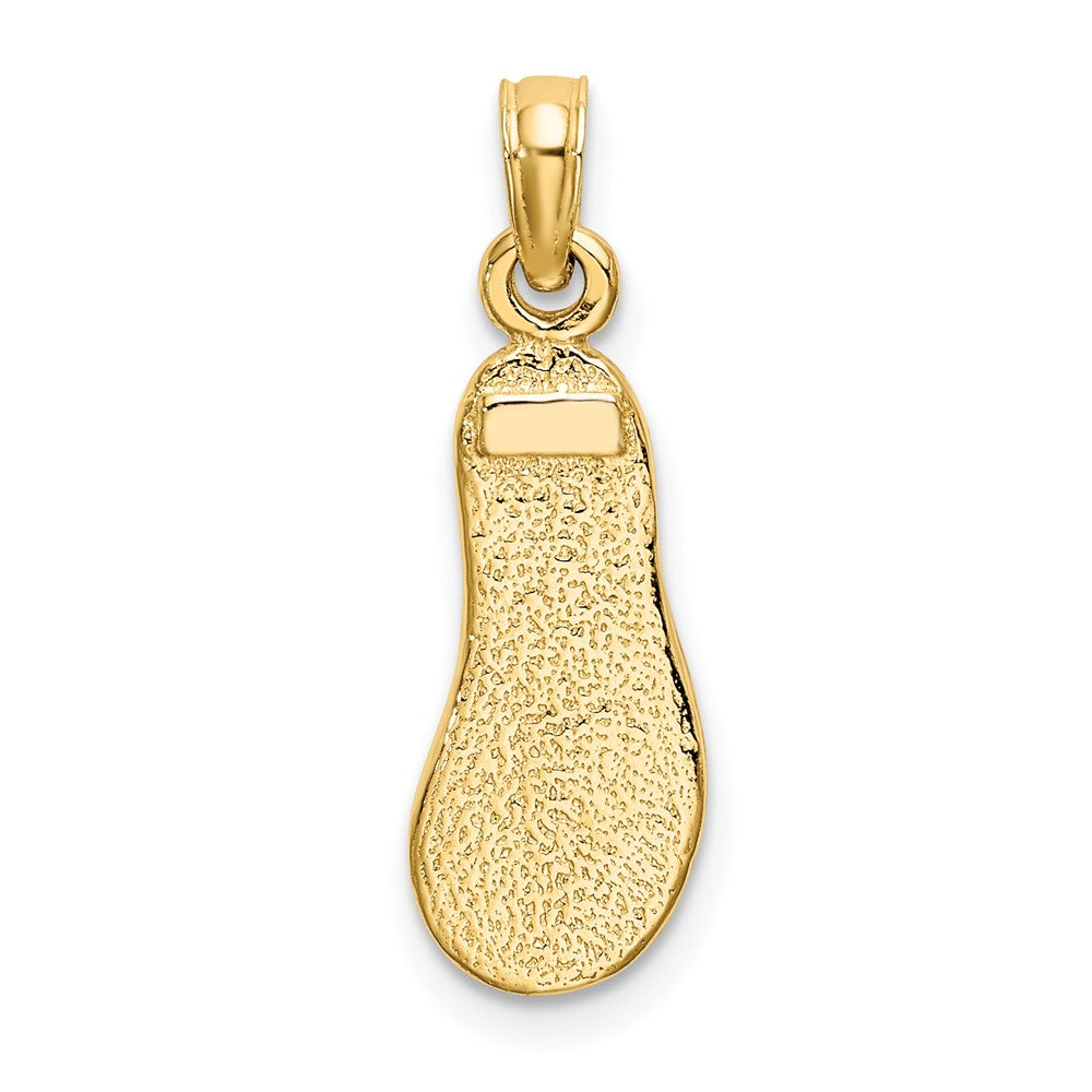 10K 3-D with Green Enamel Single Flip-Flop Charm