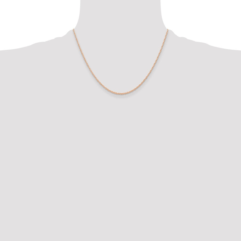 10k Rose Gold .6 mm Carded Cable Rope Chain