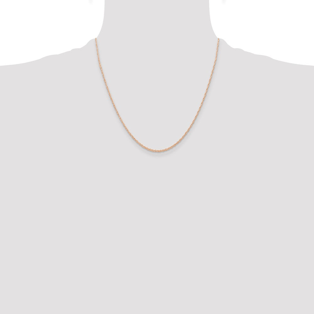 10k Rose Gold .6 mm Carded Cable Rope Chain