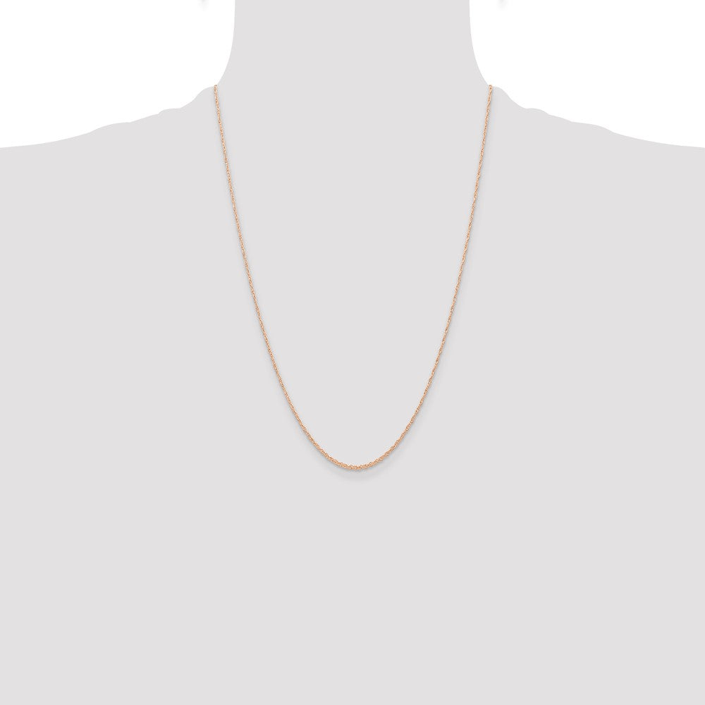 10k Rose Gold .6 mm Carded Cable Rope Chain