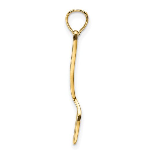 10K Black Enameled 3-D Spatula Charm