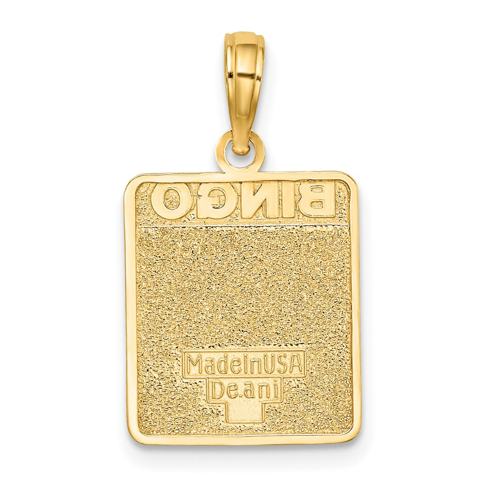 10K Red and White Enameled BINGO Card Charm