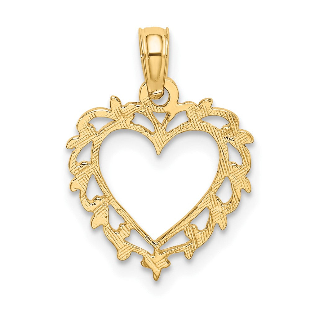 10K Heart with Lacey Trim Charm
