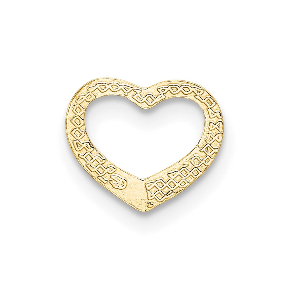 10K Polished Mini Floating Heart Slide