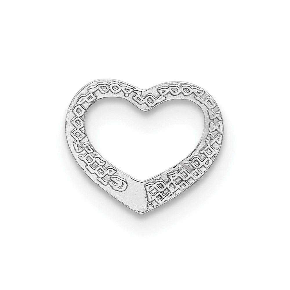 10K White Gold Polished Mini Floating Heart Slide