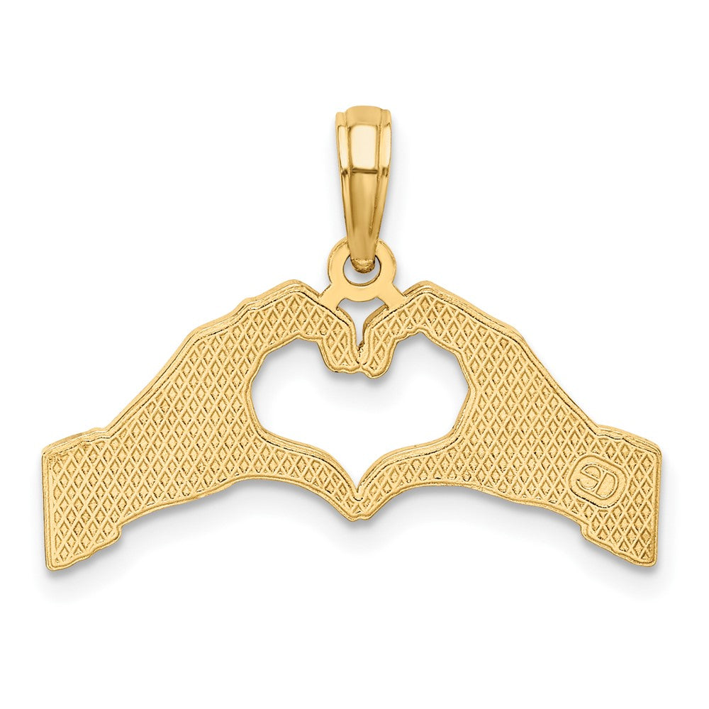 10K Hands Forming a Heart Charm