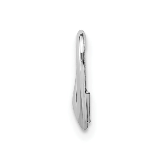10K White Gold 11mm Small Floating Heart Chain Slide