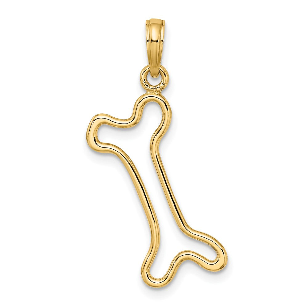 10K Cut-Out Polished Dog Bone Charm