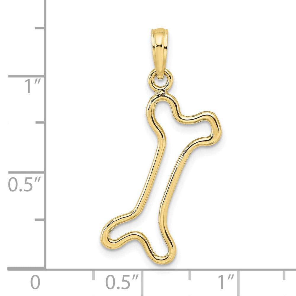 10K Cut-Out Polished Dog Bone Charm