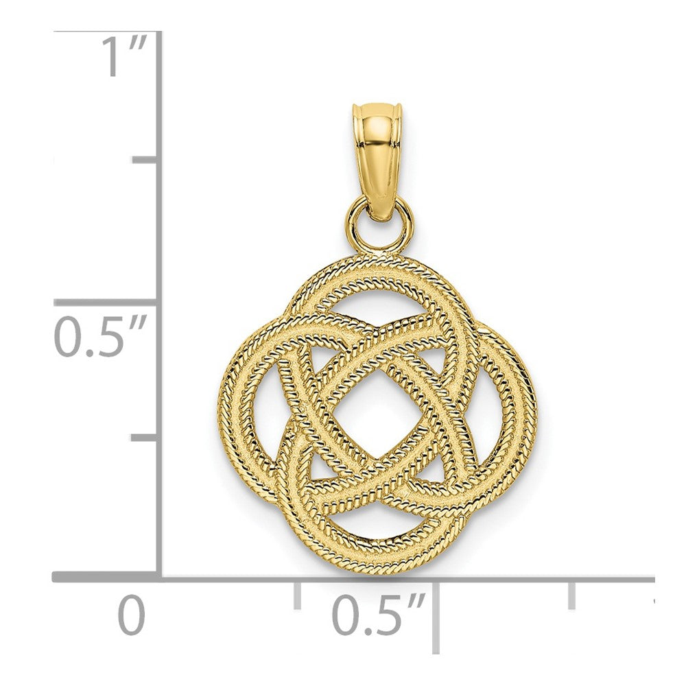 10K Small Celtic Eternity Knot Circle Charm