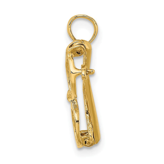 10K 3-D Moveable Eyeglasses Charm