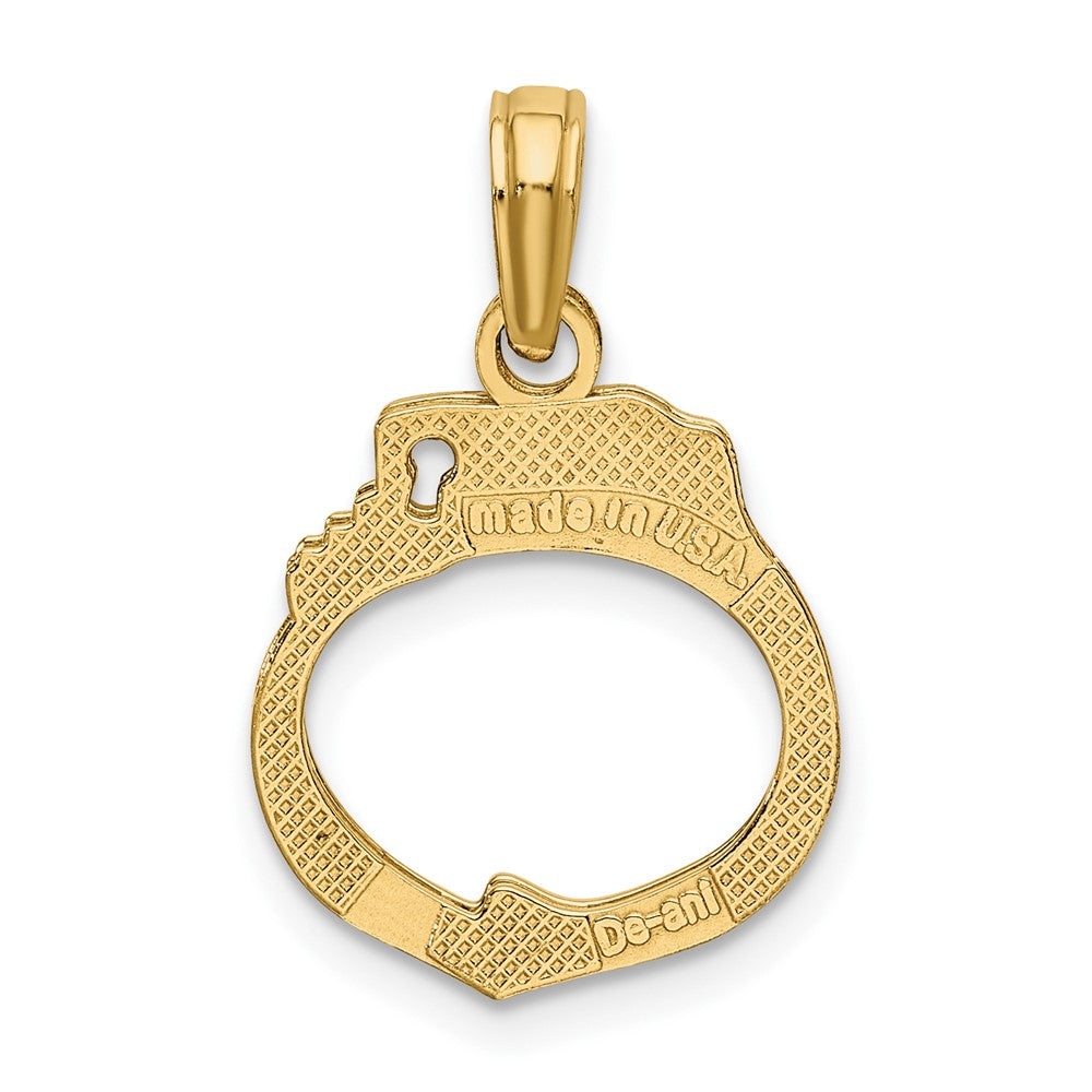 10K 3-D Moveable Handcuffs Charm