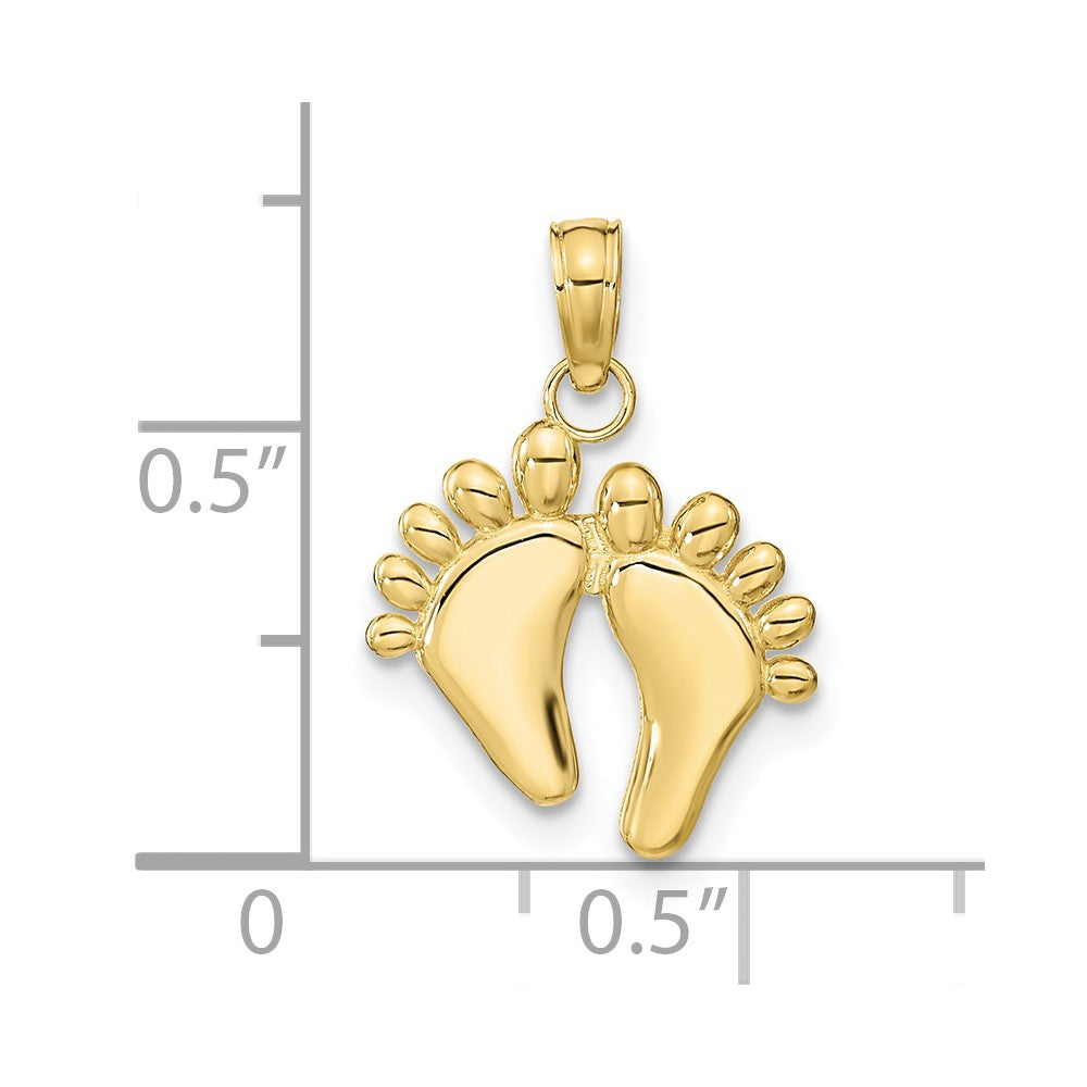 10K Double Feet Hang Ten Style Charm