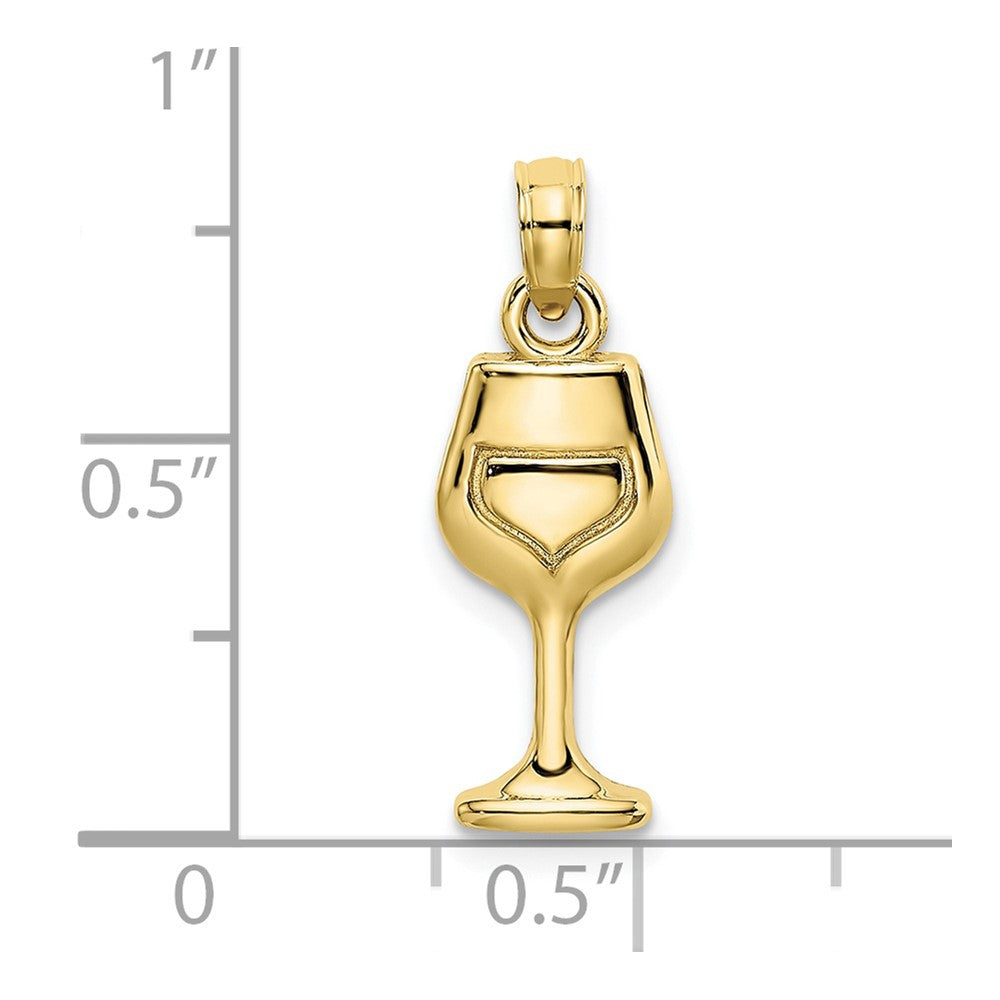 10K Wine Glass Charm