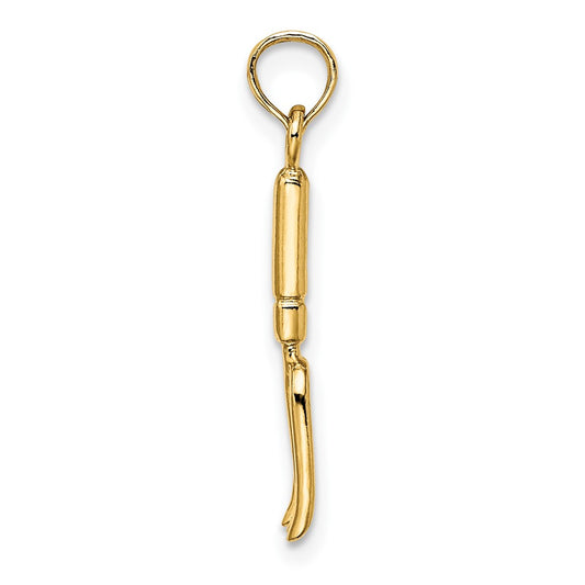10K 3-D Fork Garden Tool Charm