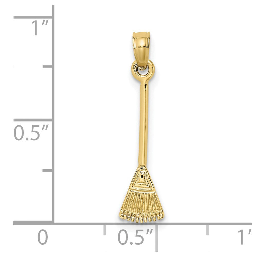 10K 3-D Leaf Rake Garden Tool Charm