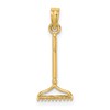 10K 3-D Landscape Rake Garden Tool Charm