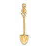 10K 3-D Polished Shovel Garden Tool Charm