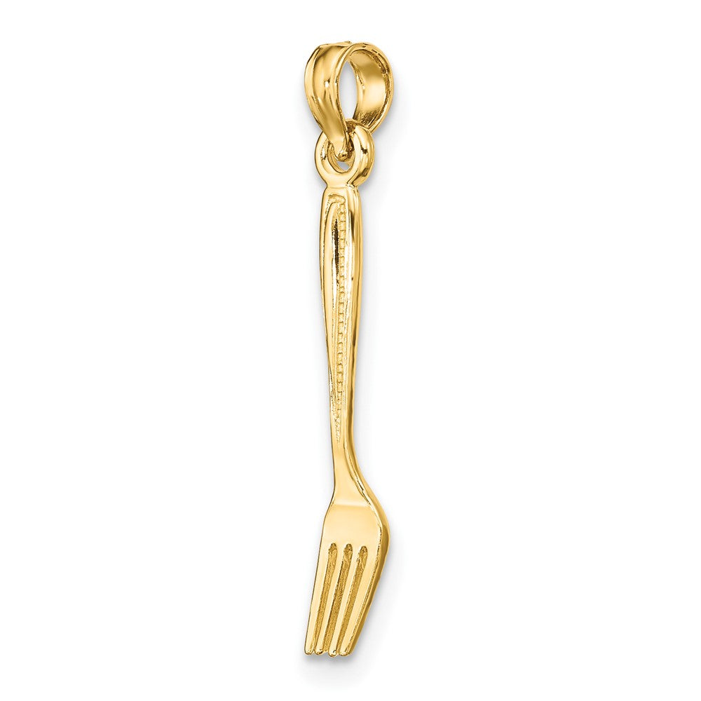 10K 3-D Polished Table Fork Charm