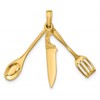 10K 3-D Moveable Spatula, Spoon, and Knife Charm