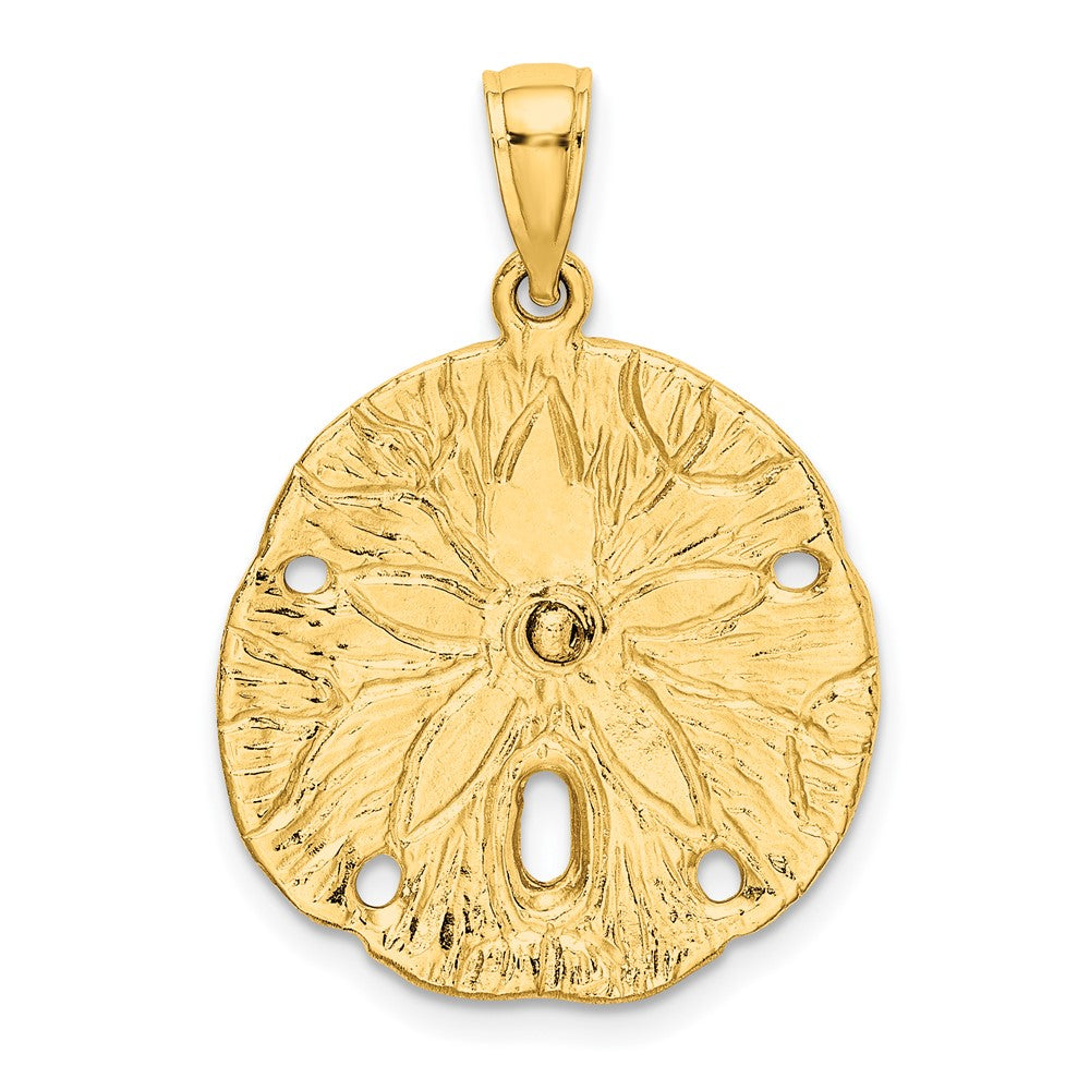 10K Cut-out Large Sand Dollar with Starfish Charm
