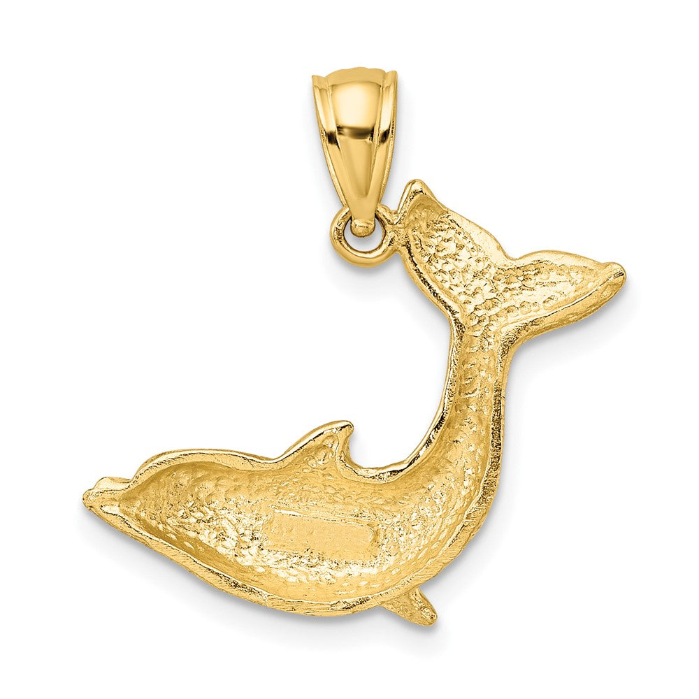 10K Textured Dolphin Jumping Charm