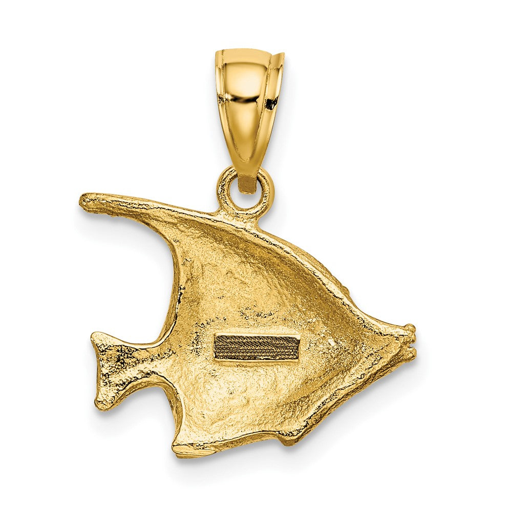 10k Polished Banner Fish Charm