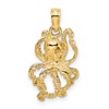 10K 2-D Textured Octopus Charm